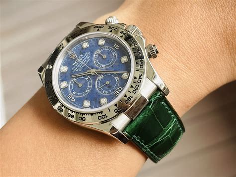 Rolex Precision Green Alligator Strap 19mm Alcantara Lining